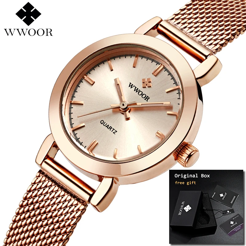 

2019 WWOOR 50m Waterproof Gold Watch Women Quartz Watches Ladies Top Brand Luxury Female Wrist Watch Girl Clock Relogio Feminino