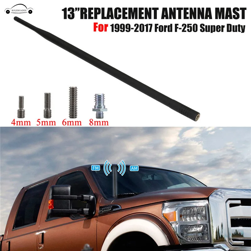 

13" Rubber Car Roof FM Antenna Mast AM Radio Antenna Amplifier Aerial For Ford F-250 F250 Super Duty 1999 - 2017 KOLEROADER /