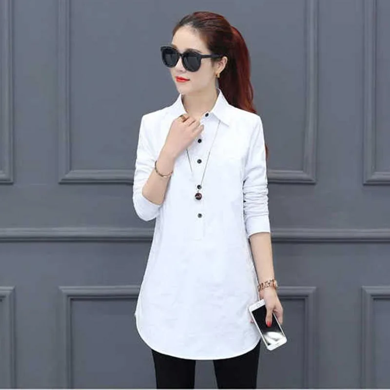 

Long Style Women Spring Autumn Chiffon Blouses Shirts Lady Casual Long Sleeve Turn-down Collar Blusas Tops DF1733