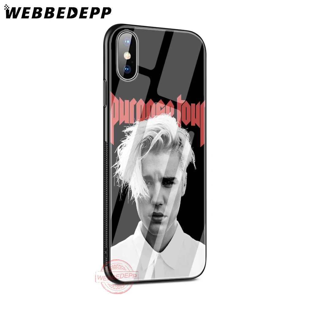 WEBBEDEPP Justin Bieber Purpose Super Tempered Glass Phone Case for Apple iPhone XS Max XR X 8 7 6S Plus 5S SE Cover