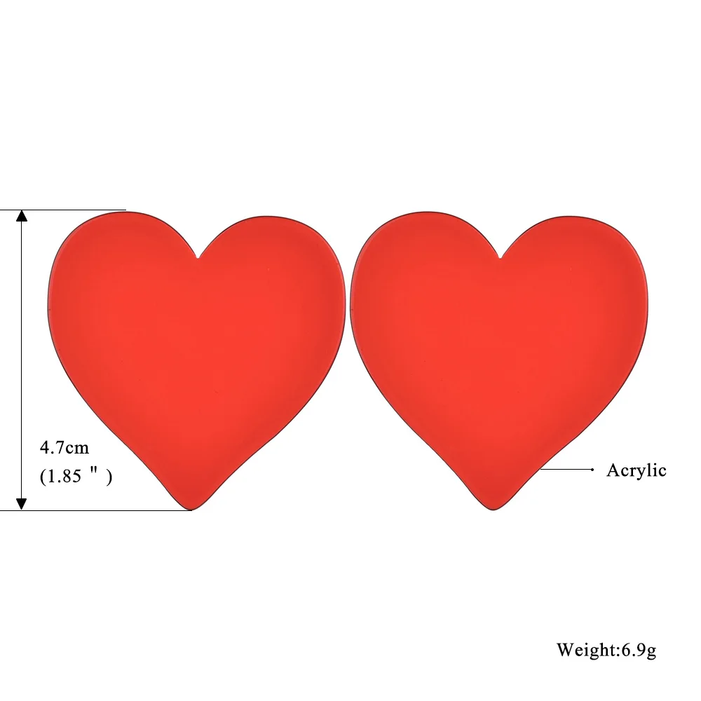 Геометрический Прозрачный большой круглый круг любовь сердце акриловый стад женские серьги для женщин девушек студенческий подарок ювелирные изделия