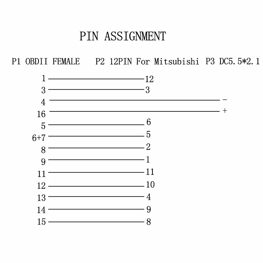 Для Mitsubishi старых автомобилей 12pin к OBD2 16pin кабель адаптер диагностический инструмент женский Интерфейс соединительные кабели