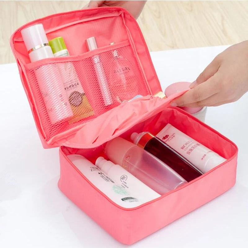IUX سستة المرأة حقيبة مستحضرات تجميل حقيبة مستحضرات التجميل الجمال حالة للرجال المكياج المنظم أدوات الزينة أطقم النايلون سستة جديد السفر أكي...
