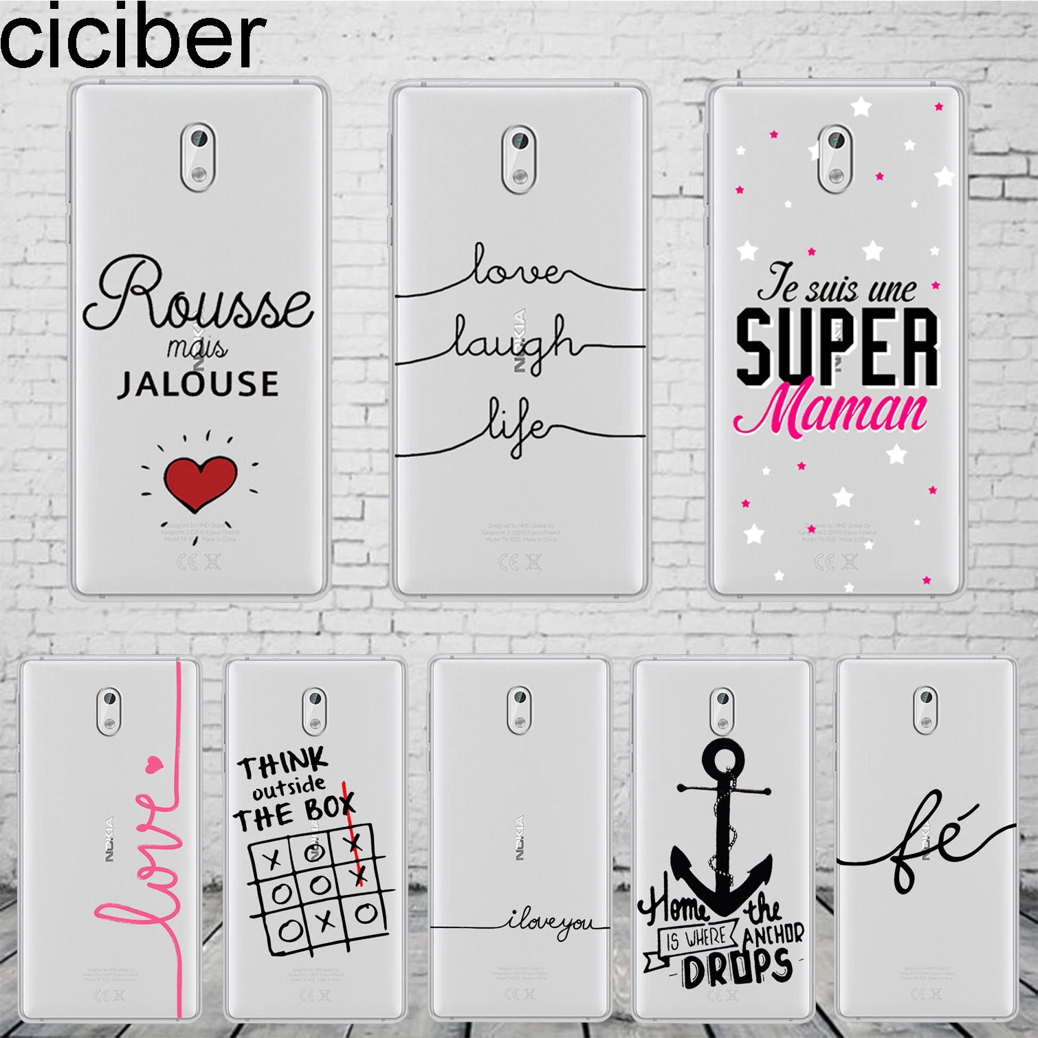 

ciciber French Words Love Amor Cover For Nokia 8 7 7.1 6 6.1 5 5.1 3 3.1 2 2.1 1 Plus Phone case For Nokia X7 X6 X5 X3 Coque TPU