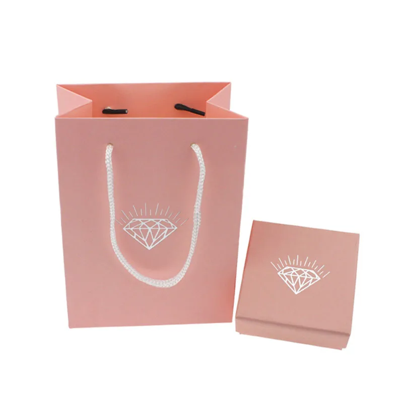 Wholesale Free shipping 20sets/lot fashion pink jewelry gift paper bag