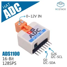 M5StickC ESP32Mini IoT макетная плата, совместимая с ADC HAT(ADS1100) для преобразователя аналогового сигнала