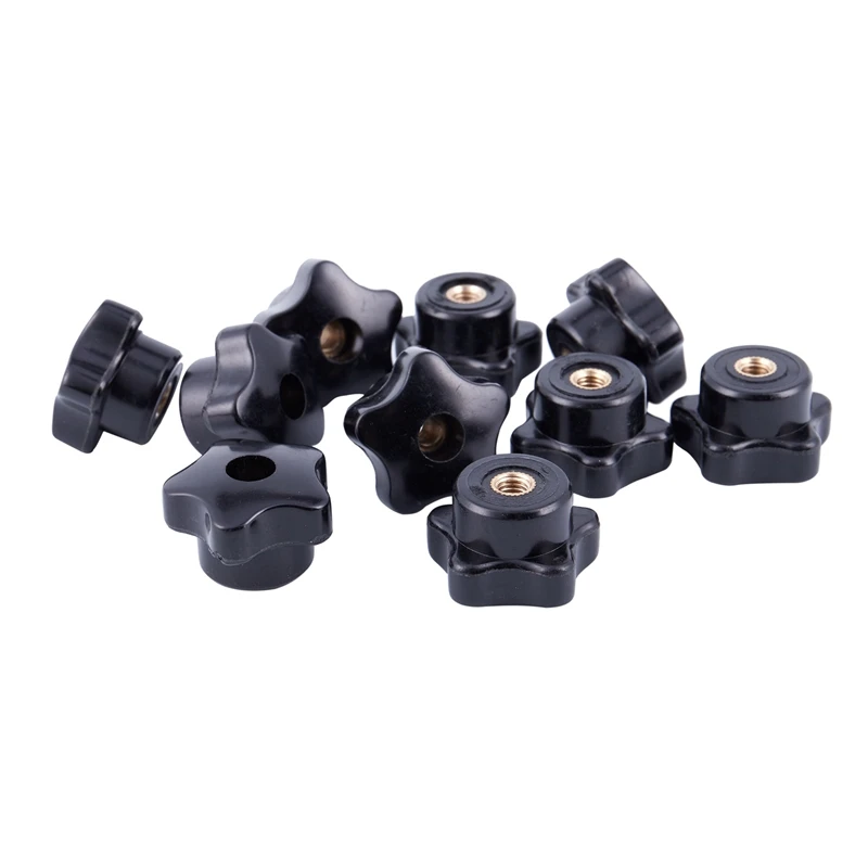

Plastic Star Knob Raendelschraube Jig M6x32mm female thread 10 pieces Black