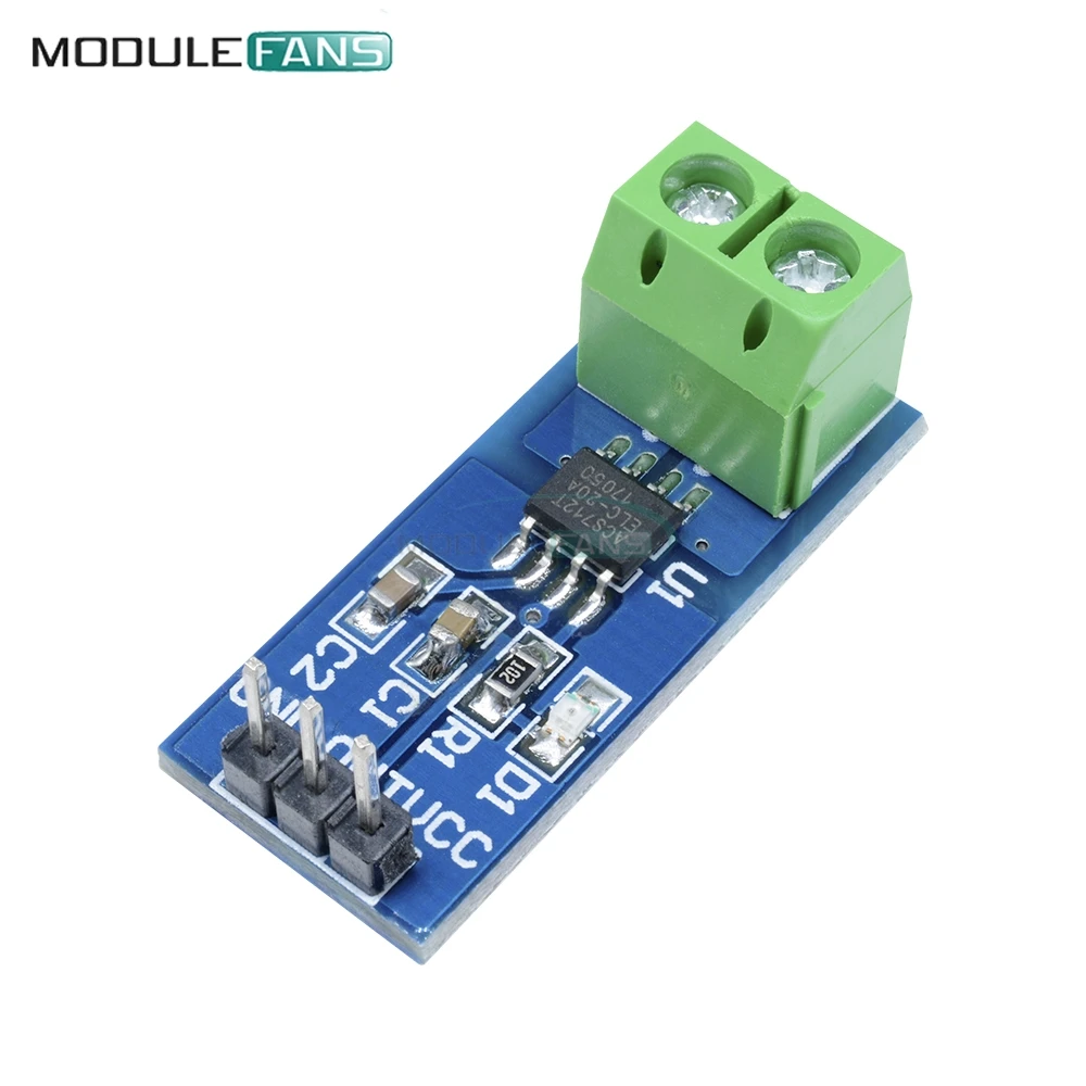 Плата модуля датчика тока Холла ACS712 20A для Arduino ACS712ELC Pin 5V плата индикатора питания