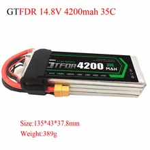 GTFDR power RC Drone lipo battery 14.8v 4200mAh 35C 4s FOR RC airplane verticraft car cell akku 4s rc li-poly batteria