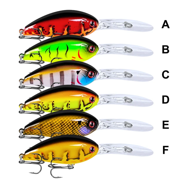 PROBEROS CrankBaits 6pc/lot Fishing Tackle 6# Hook 11.5cm-4.53/17.5g-0.62 Fishing  Lure 6 color Fishing Bait Hard Bait - AliExpress