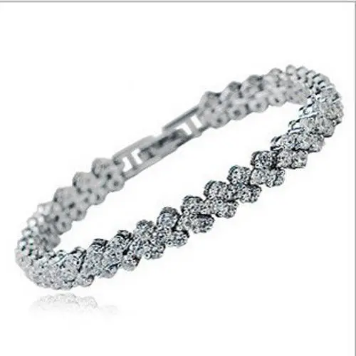 Новинка женские модные украшения 925 серебро AAA кубического циркония искусственные камни Римский браслет подарок