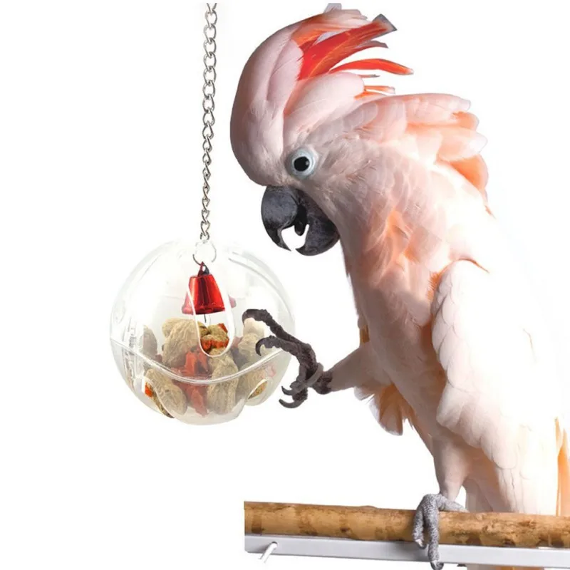 

Funny Parrots Toys Pet Bird Toys Parrot Intelligence Food Ball Feeder Toys Hanging Birds Foraging Chain Bird Cage Accessories