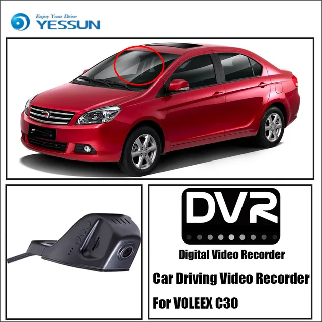 Special Offers YESSUN for VOLEEX C30 for iPhone Android APP Control Function Car Front Dash Camera CAM DVR Driving Video Recorder 
