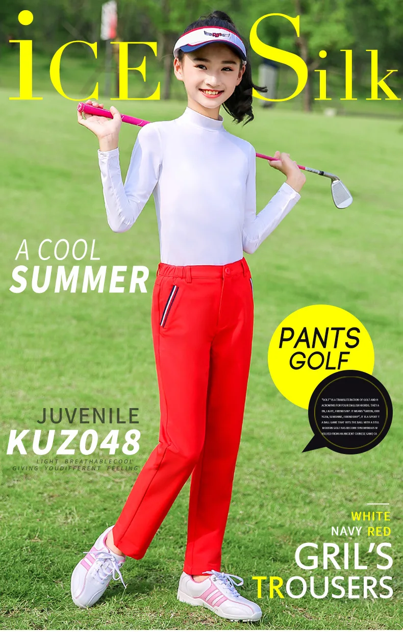 PGM быстросохнущая одежда для гольфа детские штаны модные дышащие брюки для девочек уличная спортивная одежда хлопковые брюки мягкие удобные