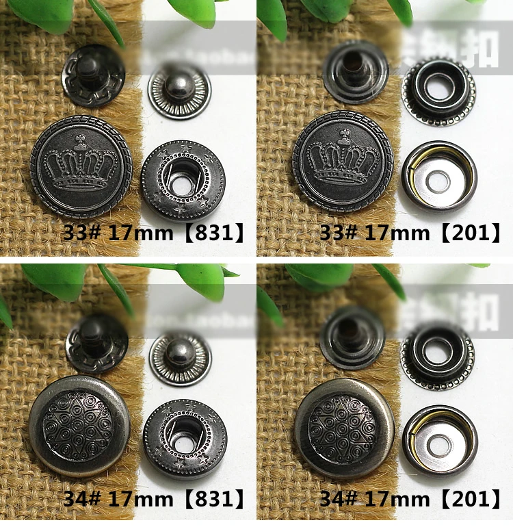 50sets/lot fashion metal snap button fashion DIY sewing decorative accessories 2