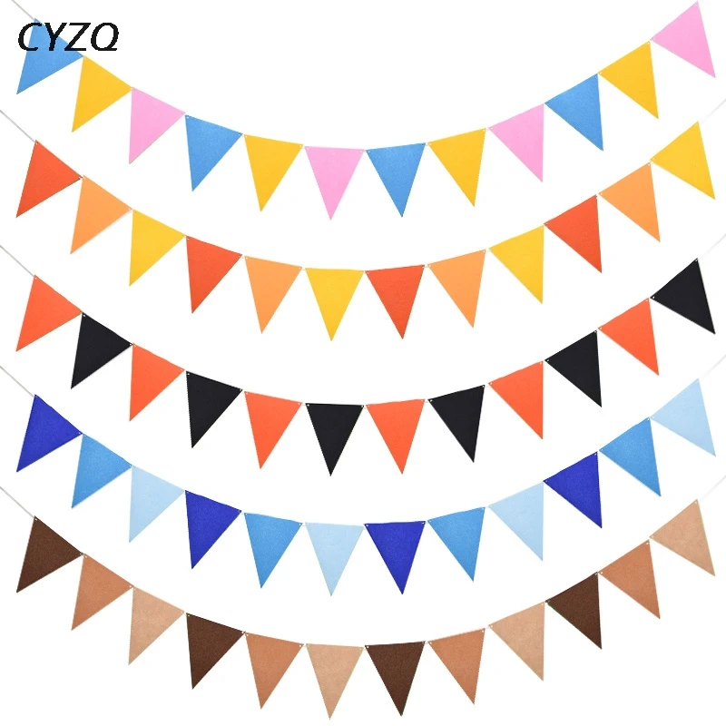 

2.5m 12 Flag Multicolor Garland Banner For Baby Shower Birthday Party Decoration Kids Room Decoration Hanging Garland Bunting