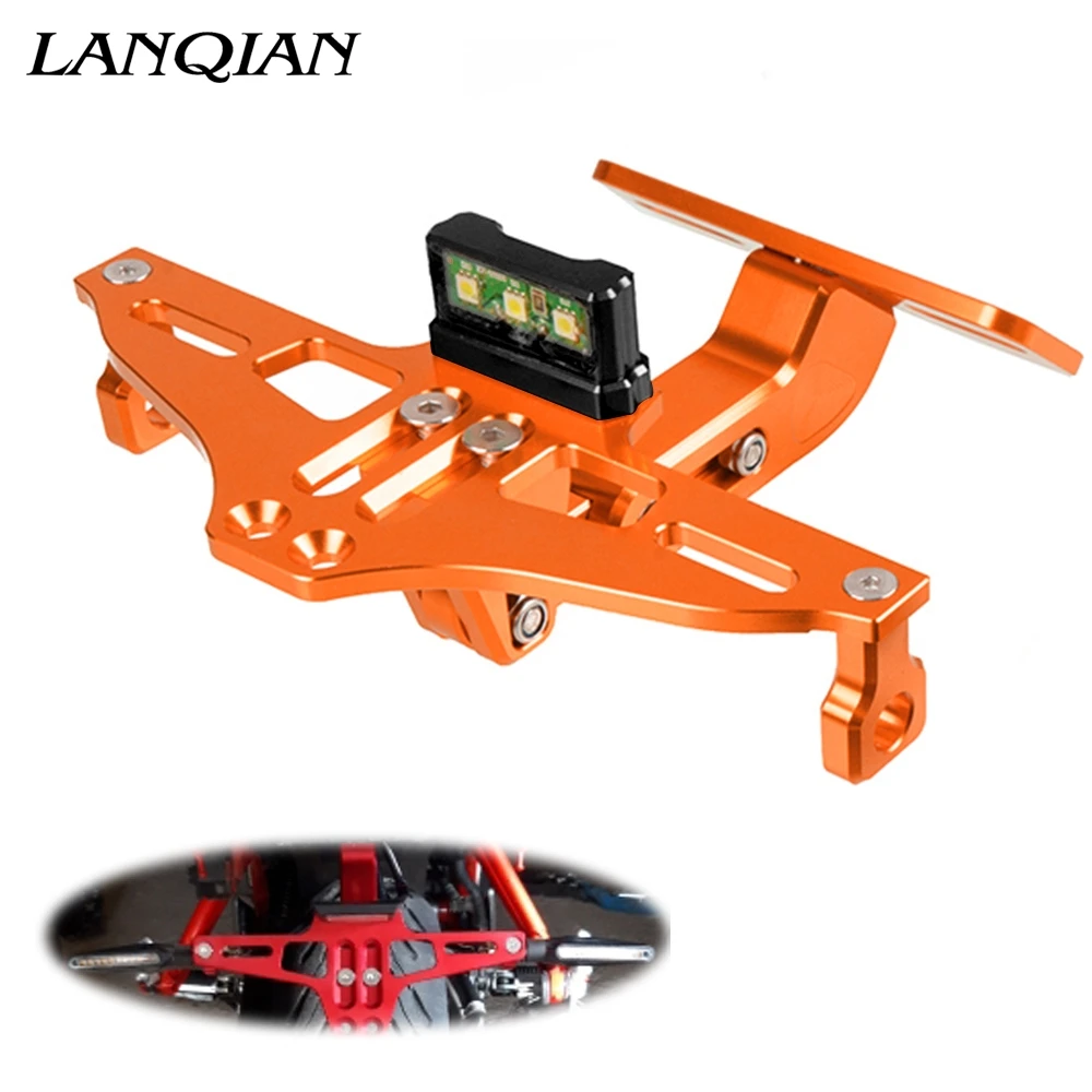 

Universal Motorcycle License Plate Bracket With Light For Plate FOR KTM DUKE 390 690 125 200 790