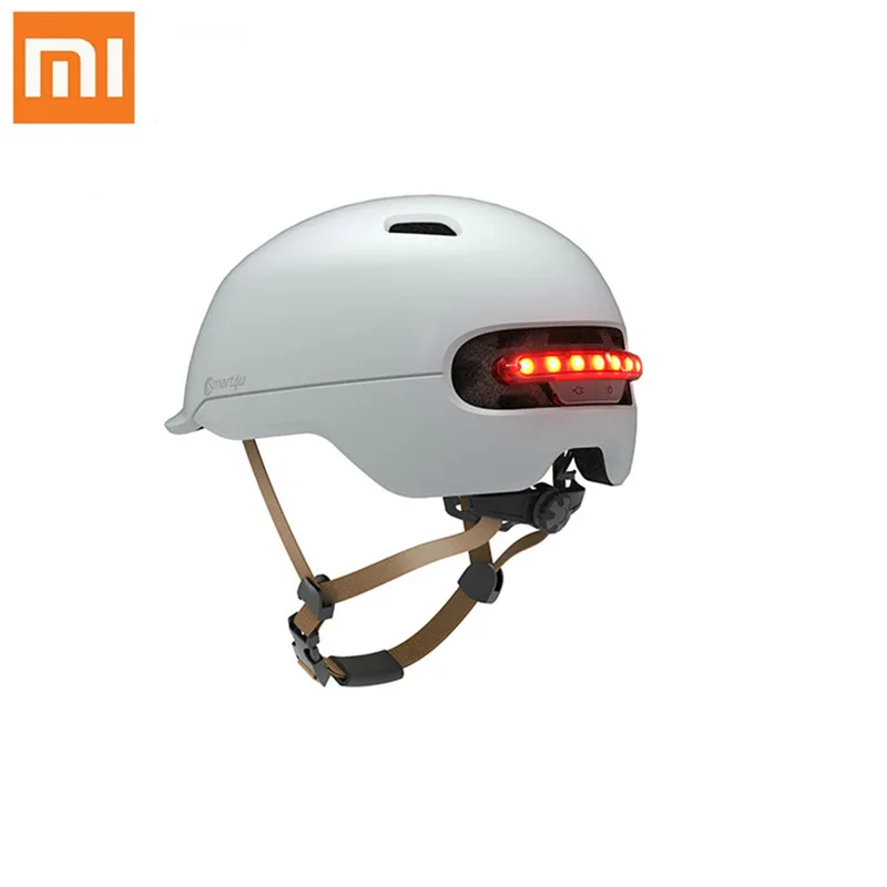 Koop Nieuwe Xiaomi Fiets Smart Flash Helmen Matte Mannen Vrouwen Helm Back Light Mountain Road Scooter Integraal gegoten electrombile