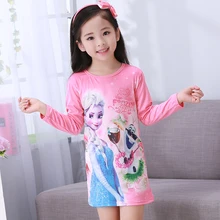 Новая детская одежда весенне-осенние платья для маленьких девочек хлопковые пижамы Ночная рубашка принцессы Детская домашняя Cltohing девушка пижамы BN415