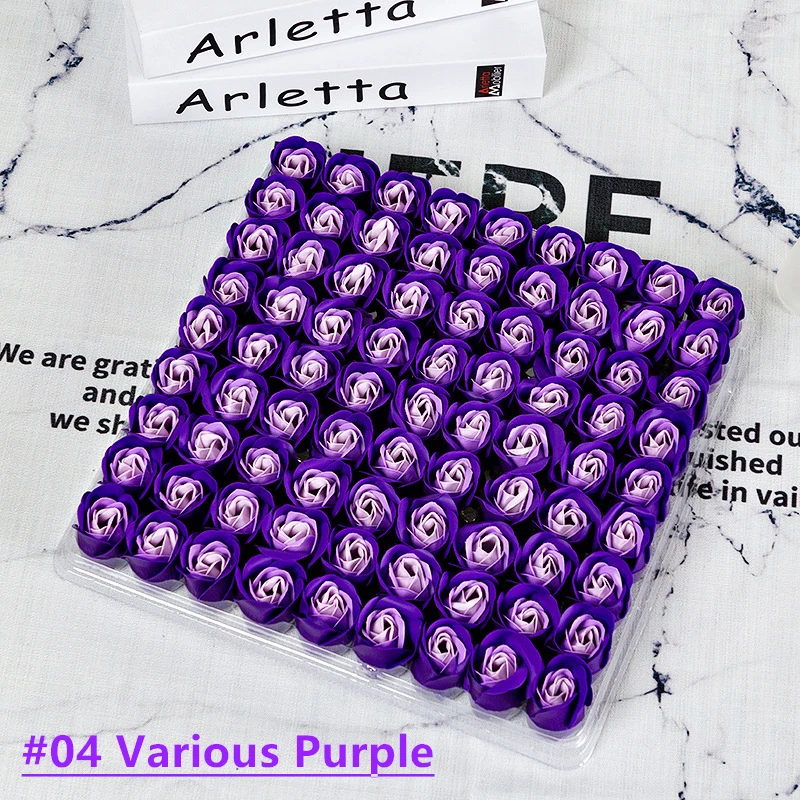 Colorido em Forma de Coração Festa de Casamento Rosa Sabão Flor Presente Artesanal Pétala Decoração Banho Roxo Escuro Violeta Lavanda Romântico 81 Pçs 6 Cheap Sabonete