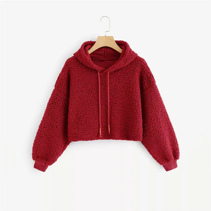 

Hoodies Women Sweatshirt Casual Long Sleeve Hoody Shirt Sliod Pullover Blouse Tops For Female Winter Warm Sweatshirts 0912