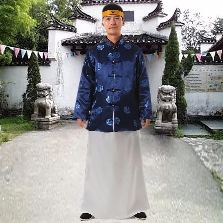 Китайский человек хан Костюмы хозяин show Косплэй костюм министр традиционный Древний платье Республики Китай Костюмы