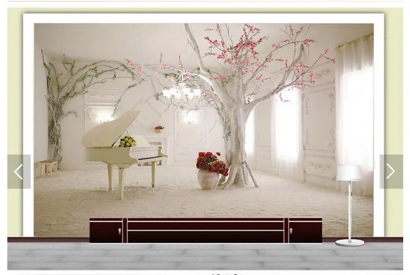 

Custom photo wallpaper 3d wall mural wallpaper 3 d tree romantic dream piano TV setting wall papers for living room decoration