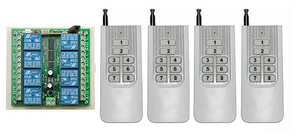 

DC12V 8CH 10A RF wireless remote control switch System Transmitter+ Receiver light /lamp/ window/Garage Doors