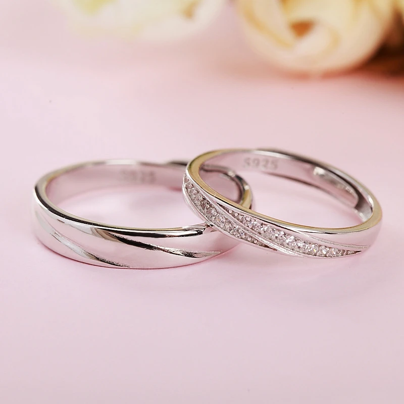 Real Genuine Silver 925 Rings for Women Classic 925 Sterling Silver Engagement Couple Ring Wedding Jewelry joyas de plata 925
