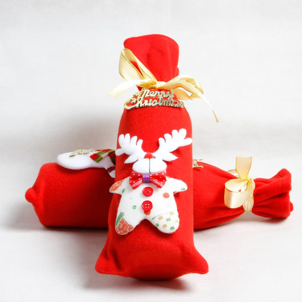 Крышка для бутылки с красным вином сумки украшения дома вечерние Санта Клаус Рождество Санта Клаус Enfeite De Natal* di
