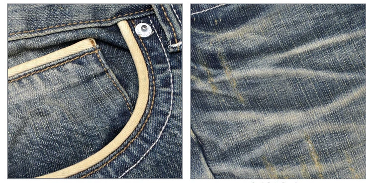 Denyblood джинсы мужские винтажные потертые джинсы с потертостями рваные Прямые повседневные штаны Inseam L33 брюки одежда 146043