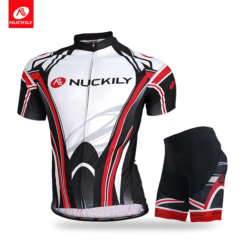 NUCKILY Summer Cycling Jersey Set Men Bicycle Clothing Short Sleeve
