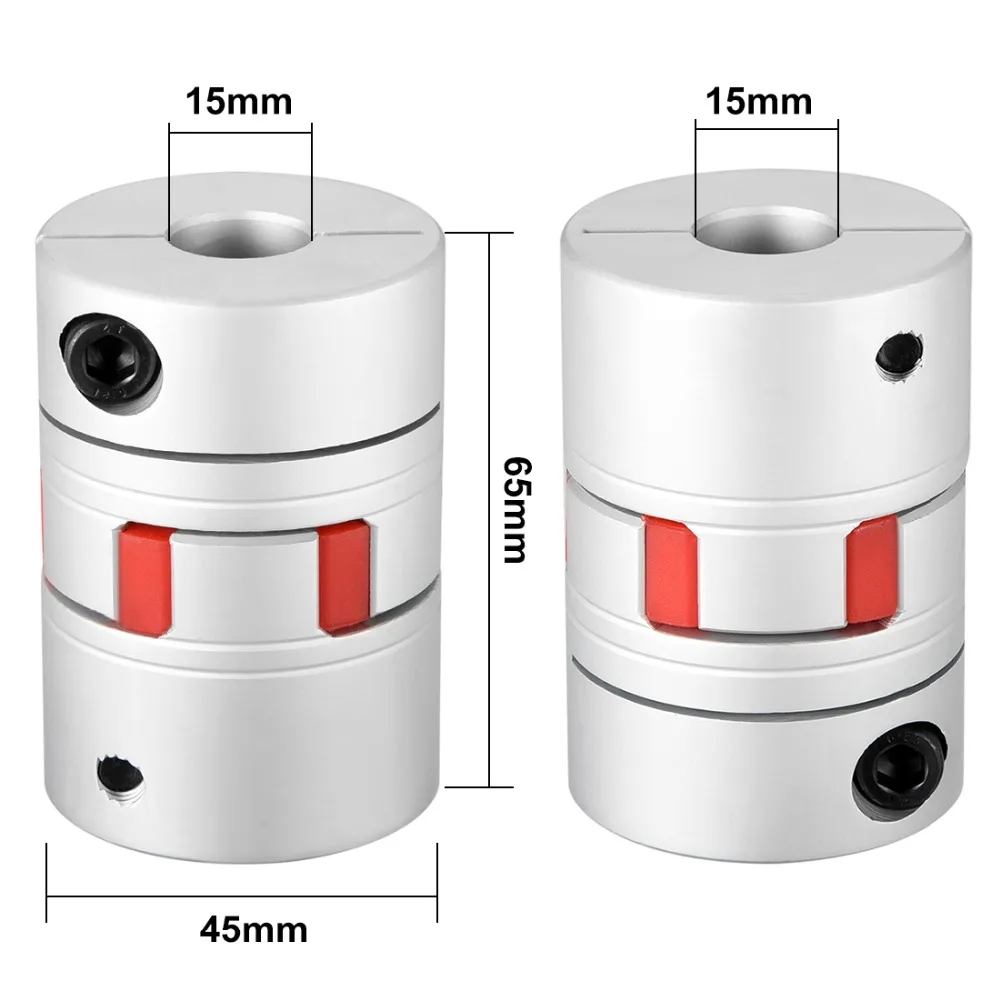

UXCELL New Arrival 1PCS L65xD45 Servo Stepped Motor M6 15mm to 15mm Shaft Coupling Bore Flexible Coupler Joint Wear Resistant