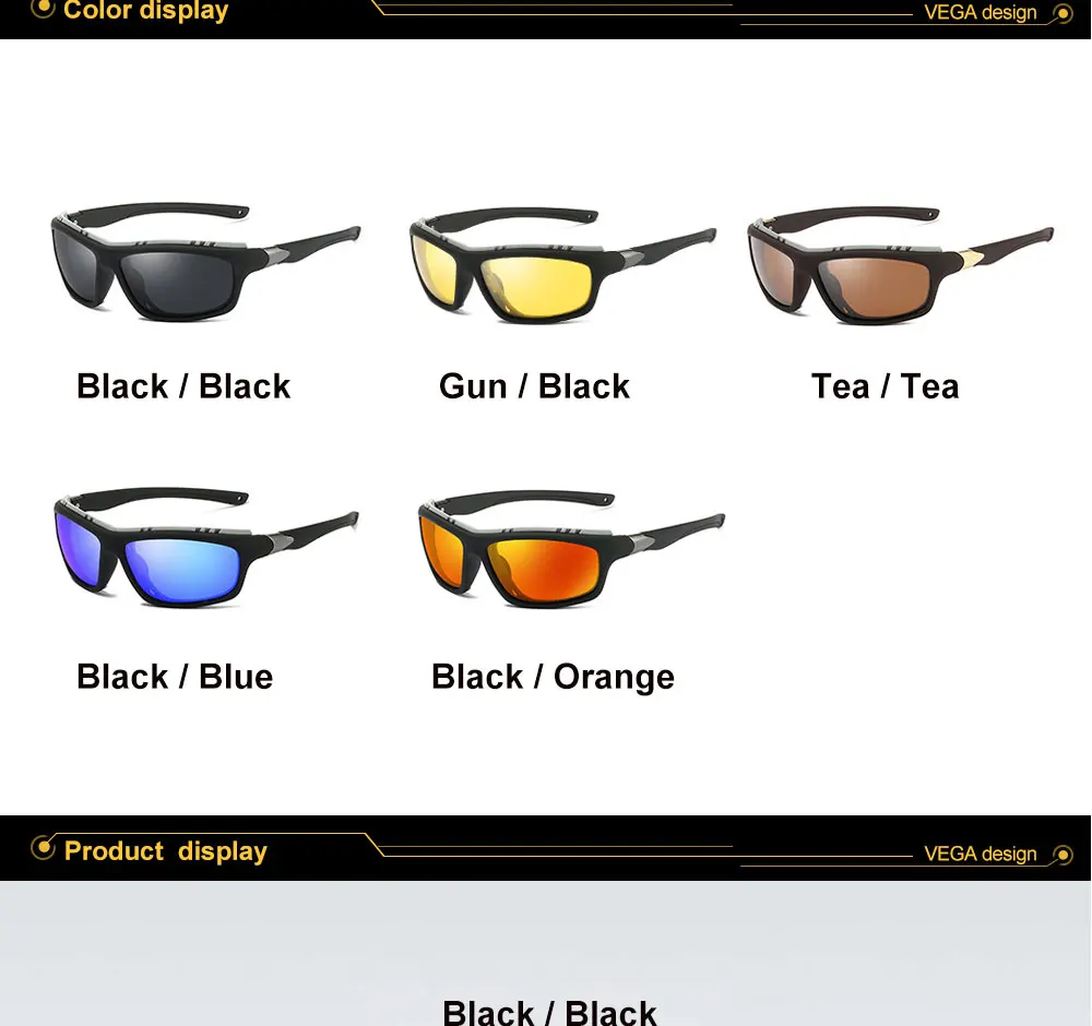 VEGA Eyewear Polarized Sport Sunglasses Men Women Best Sport Glasses for Running Bike Fishing Cycling Anti Glare Sunglasses 203 (5)