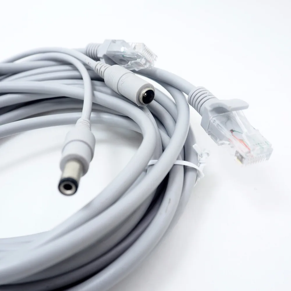 Сетевой кабель RJ45 + DC Power CAT5/NC 5M два в одном сетевой для видеонаблюдения Lan ip