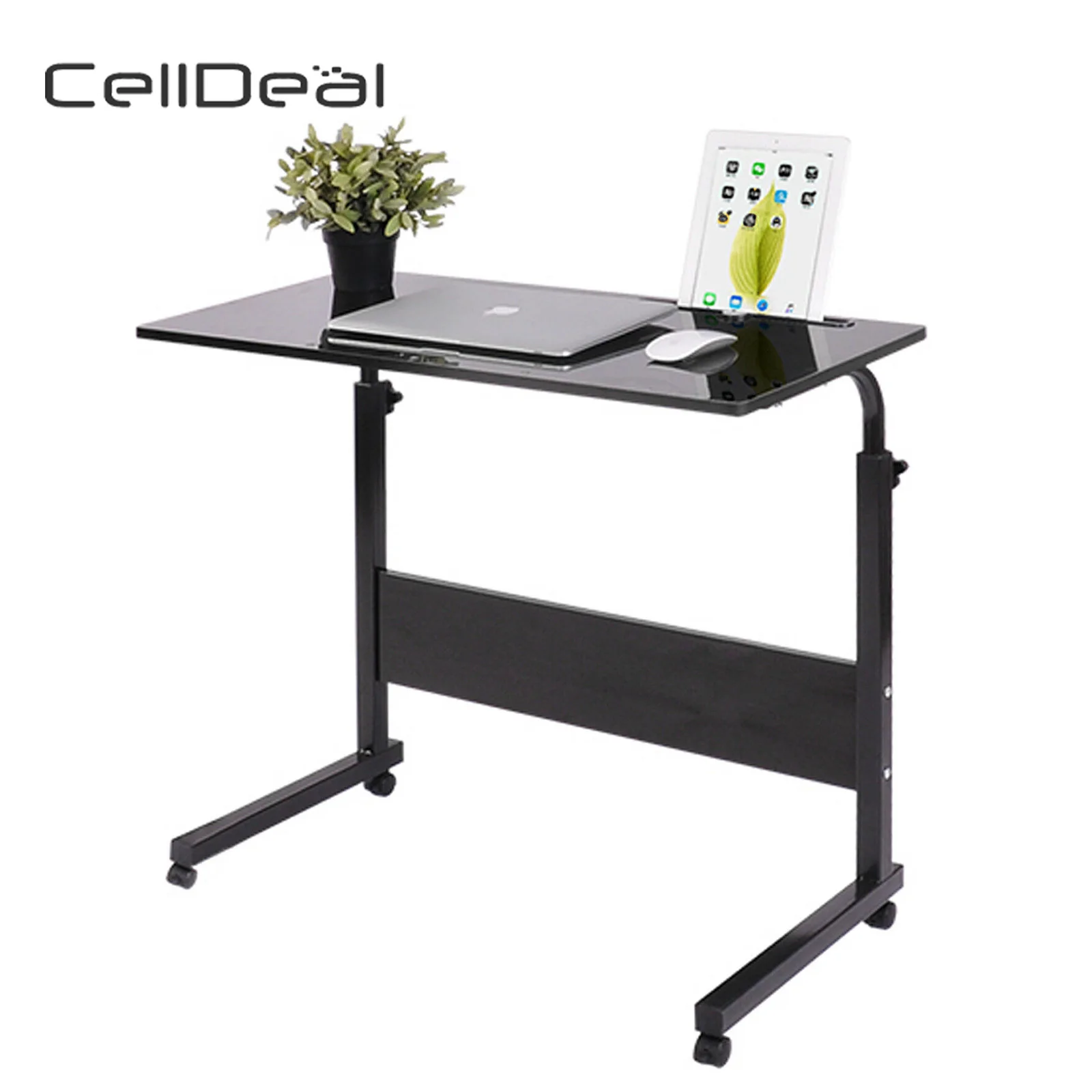 Portable Trolley Laptop Table Computer Desk Keyboard Tray Height