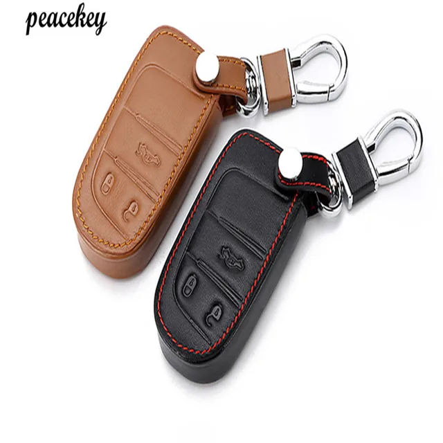 Peacekey Remote Control Leather Key Case For Fiat Jeep Renegade Peacekey Remote Control Leather Key Case For Fiat Jeep Renegade Smart Cover Car