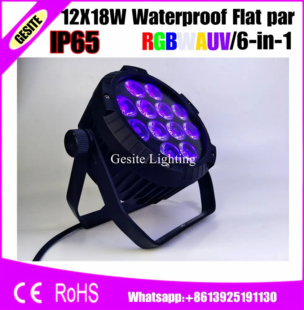 6pcs/lot waterproof Super Bright LED Par Lights 12x18W RGBWAP 6IN1 Stage Wash Lighting | Лампы и освещение