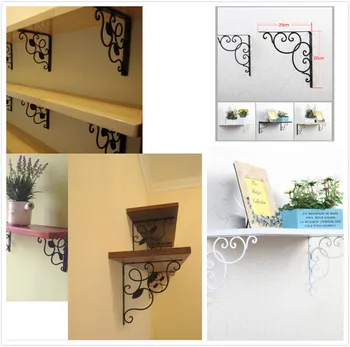 

2pcs Bookrack Bracket Wall Mounted Floral Style Shelf Brackets for Bookrack / Calpboard / Set Top Box