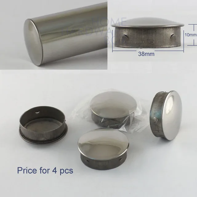 1.5" O.D. 38mm 4pc stainless steel round tube end cap push cover