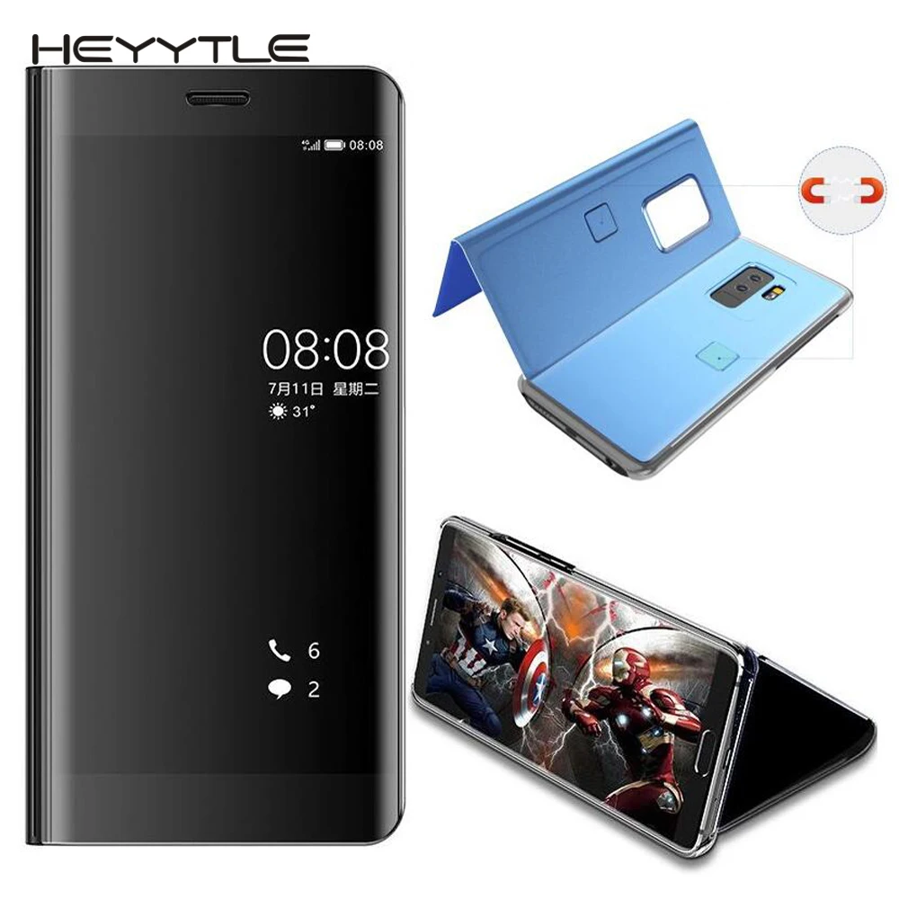 

Heyytle Clear View Smart Mirror Phone Case For Xiaomi mi 8 SE 6 6X A1 A2 Flip Cases For Redmi 6A S2 Note 3 5 5A 4X Leather Cover