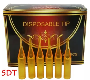 

UPTATSUPPLY 5DT 50PCS/lot Diamond Disposable Yellow Plastic Tips Steriled Assorted Plastic Tattoo Tubes for Tattoo Supplies
