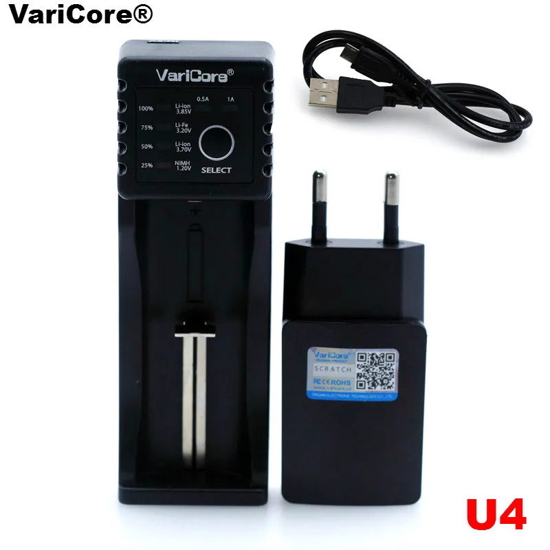 Зарядное устройство VariCore U4 V10 V20I 18650 1,2 в 3,7 в 3,2 в AA/AAA 26650 NiMH литий-ионный аккумулятор умное зарядное устройство 5 в 2 а штепсельная вилка EU/US/UK - Цвет: U4 Charger