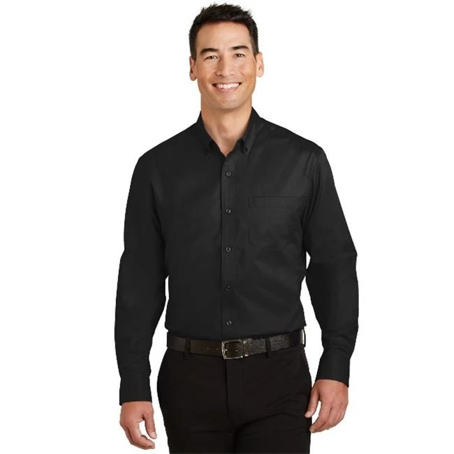 Port Authority S663 Super Pro Twill Shirt Black - Extra Small