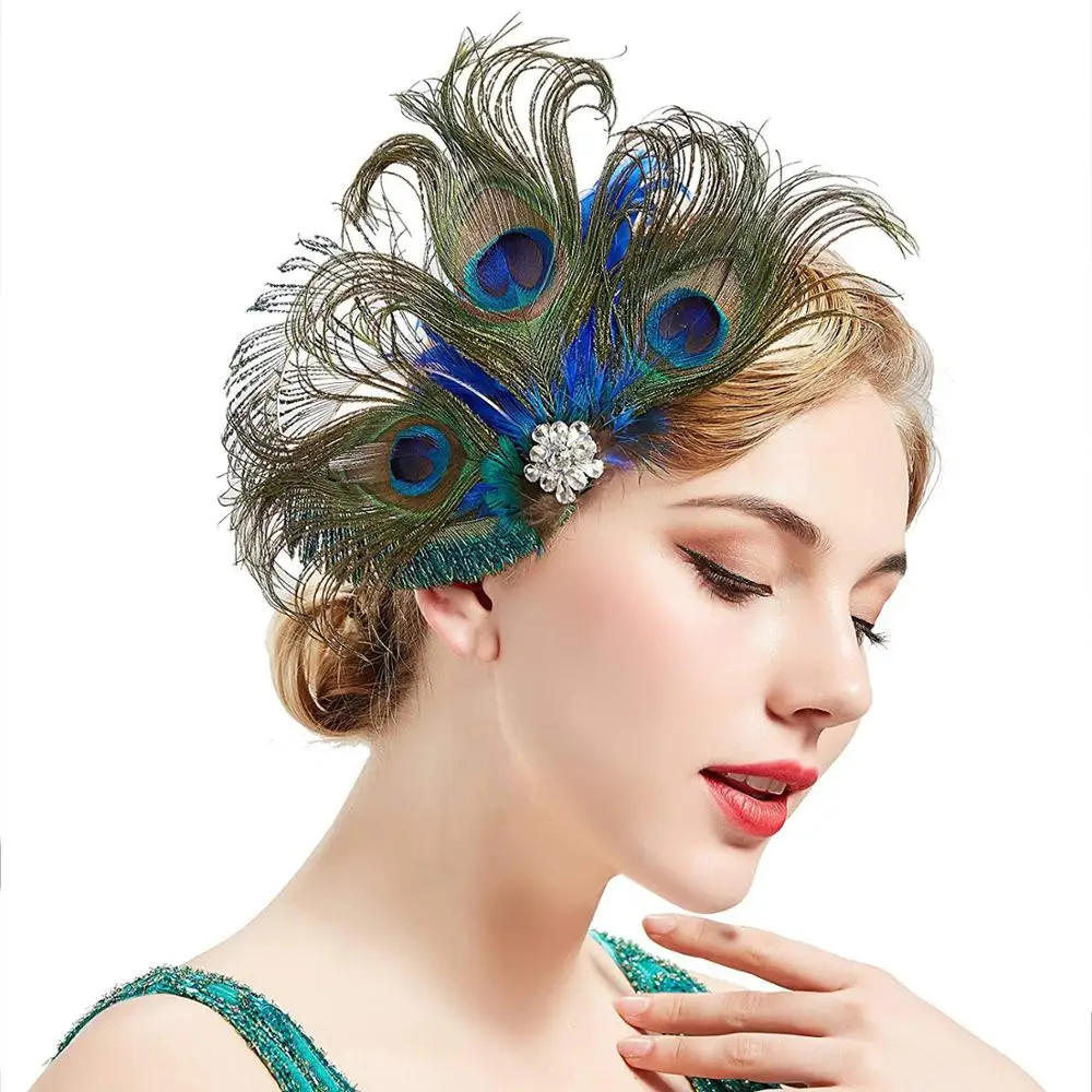 

Women's 2019 New Design Great Gatsby feather headband vintage headpiece party cosplay costume