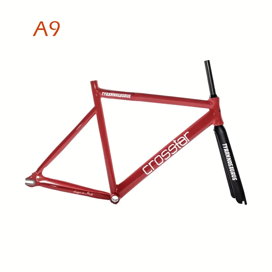 Flash Deal Fixed Gear Bike  frame 53cm 55cm 58cm  DIY 700C Aluminum alloy Track Bike Bicycle with 3 Spoke wheel rim carbon fork 12
