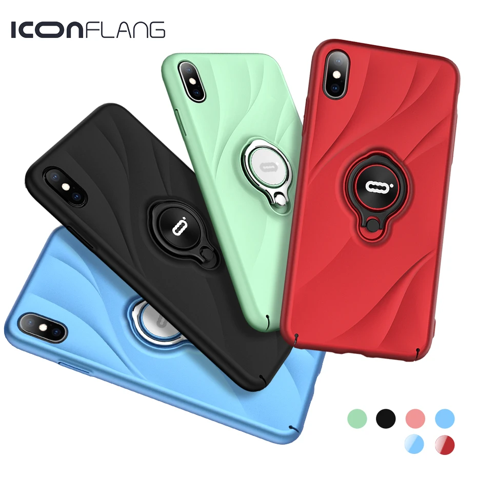 

Phone Case For iPhone X XS XR Glossy Shell Pattern Cases For iPhone XR XS Max X 10 Cover with Magnetic Ring Holder Matte Capa