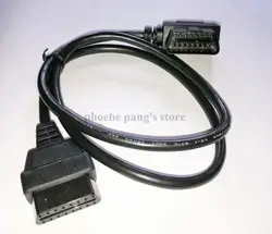 Оптовая l тип универсальный OBD2 кабель 16 контактный разъем для 16 пиновый разъем OBD для почти все автомобили 1 м 10 шт