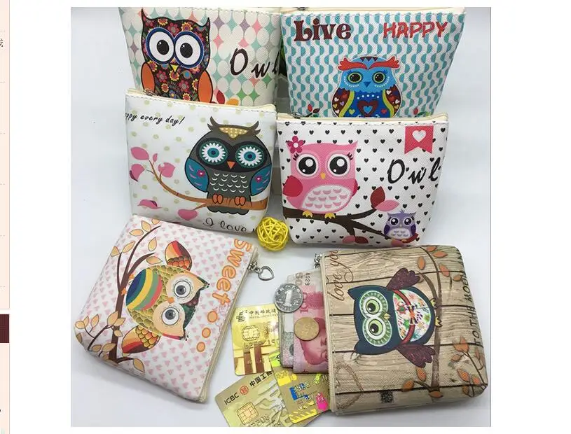 The new 2017 European and American wind cartoon owl font b wallet b font Han edition