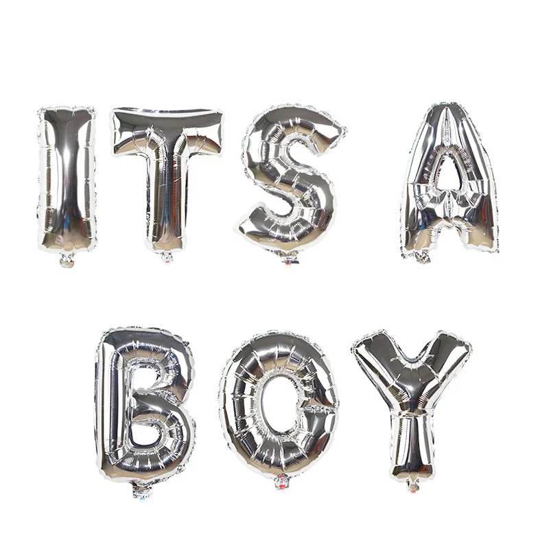 silver its a boy Детский душ мальчик украшения для девочек набор это мальчик это девочка о Детские воздушные шары пол раскрыть Дети День Рождения Вечеринка ребенок душ подарки - Цвет: silver its a boy